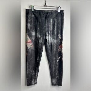 Evolution And Creation Boho Graphic Tie Dye Cropped Capri Leggings